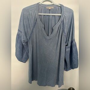 Casual Light Blue Women's Blouse